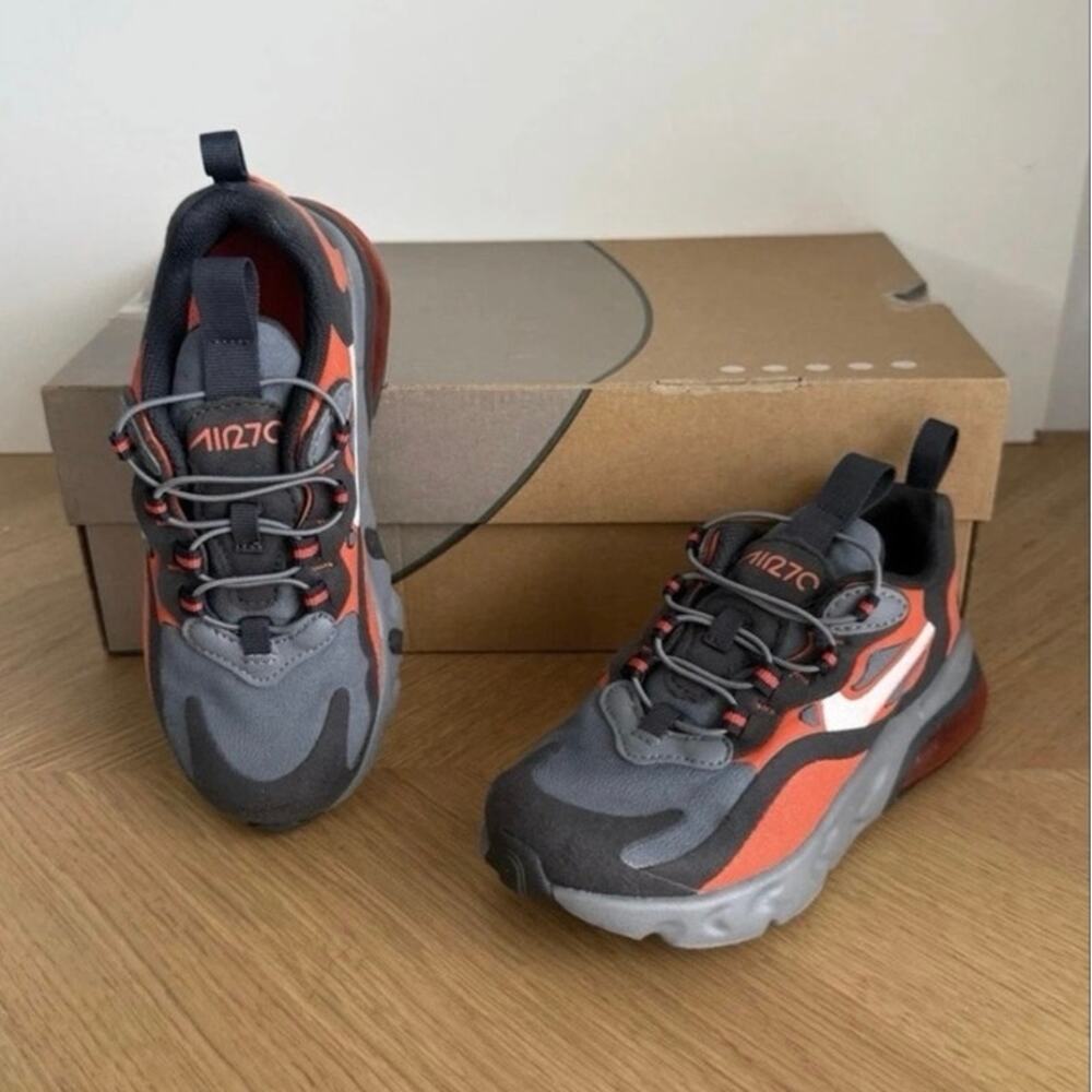 Nike Air Max 270 React PS ‘Grey/Cosmic Clay Kids Sneakers - SZ 12 C